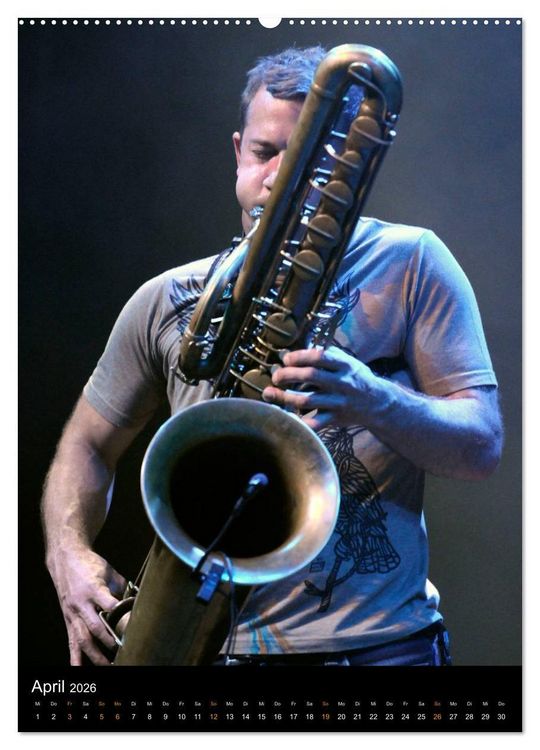 Produktbild: Jazz Saxophonisten 2026 (Wandkalender 2026 DIN A2 hoch), CALVENDO Monatskalender