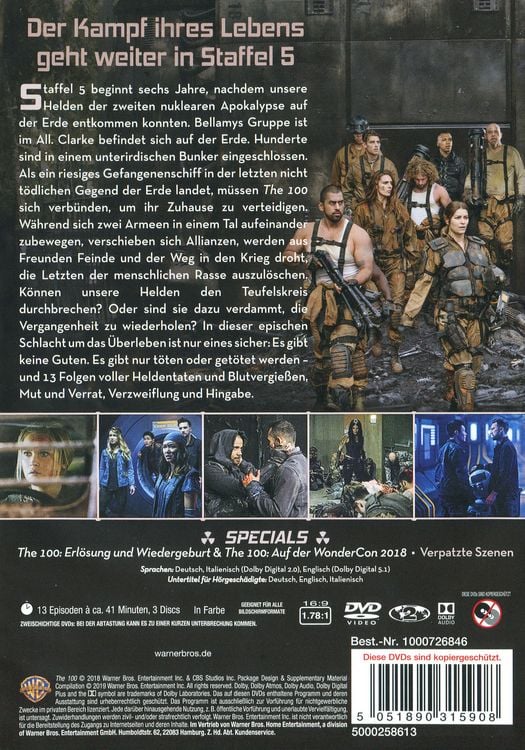 Produktbild: The 100 - Die komplette 5. Staffel [3 DVDs]