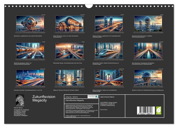 Produktbild: Zukunftsvision Megacity (Wandkalender 2026 DIN A3 quer), CALVENDO Monatskalender