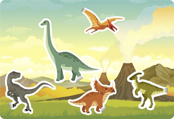 Produktbild: Meine Sticker + Karten + Box - Dinosaurier