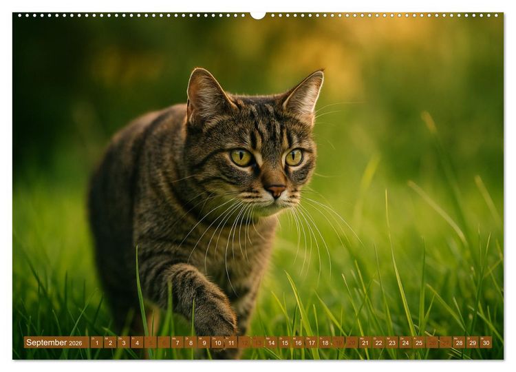 Produktbild: Katzenblicke &ndash; Eleganz und Anmut (hochwertiger Premium Wandkalender 2026 DIN A2 quer), Kunstdruck in Hochglanz