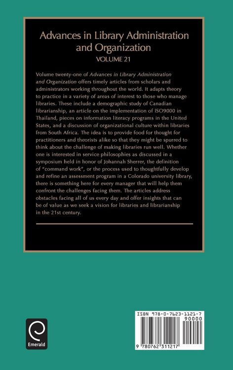 Produktbild: Advances in Library Administration and Organization