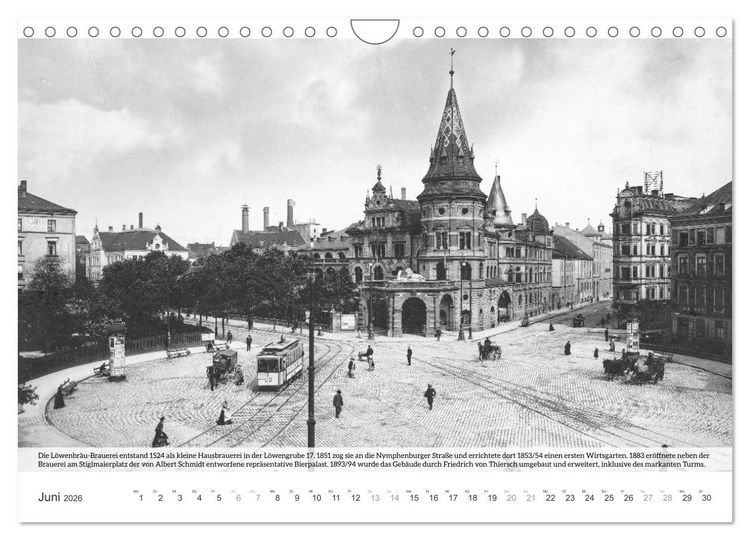 Produktbild: Historisches M&uuml;nchen - Alte M&uuml;nchner Brauereien, Brauh&auml;user und Bierpal&auml;ste (Wandkalender 2026 DIN A4 quer), CALVENDO Monatskalender