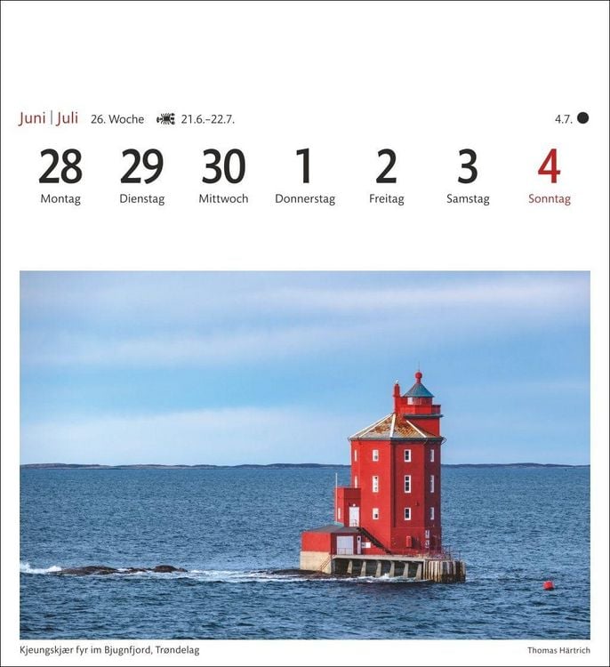 Produktbild: Norwegen Sehnsuchtskalender 2027 - Wochenkalender mit 53 Postkarten
