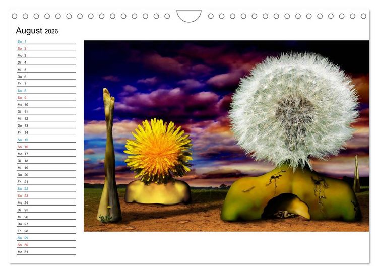Produktbild: PHANTASTISCHER REALISMUS - SURREALE WELTEN (Wandkalender 2026 DIN A4 quer), CALVENDO Monatskalender