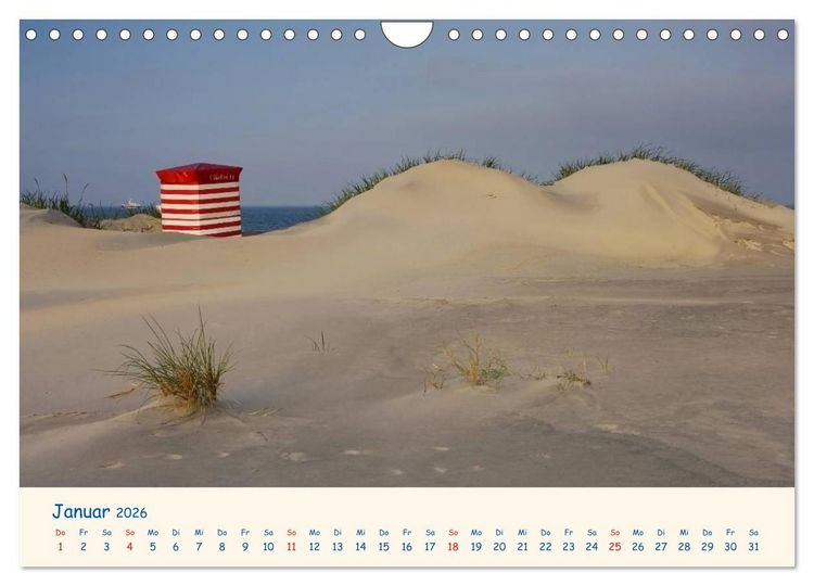 Produktbild: Urlaub auf Borkum (Wandkalender 2026 DIN A4 quer), CALVENDO Monatskalender