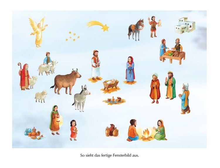 Produktbild: Die Weihnachtsgeschichte. Ein Folien-Adventskalender zum Vorlesen und Gestalten eines Fensterbildes