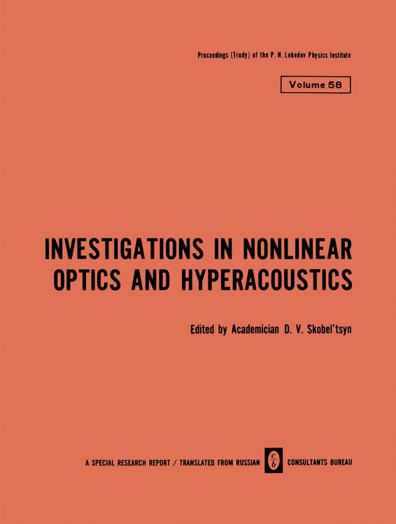 Produktbild: Investigations in Nonlinear Optics and Hyperacoustics