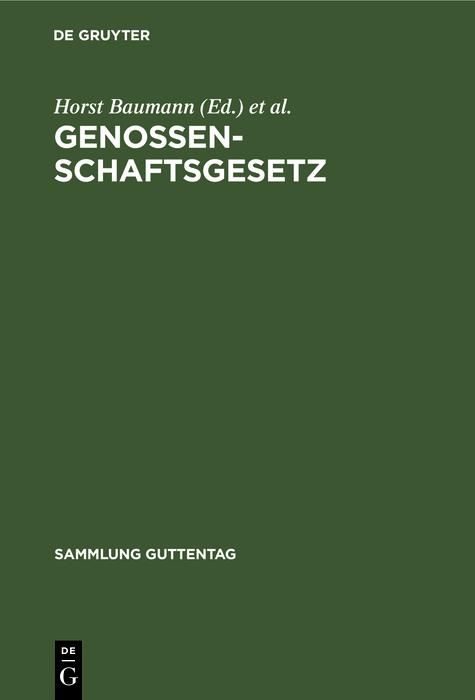 Produktbild: Genossenschaftsgesetz