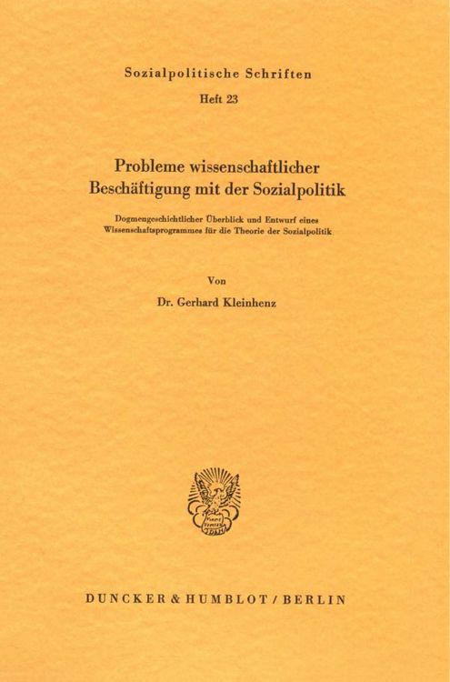 Produktbild: Probleme wissenschaftlicher Besch&auml;ftigung mit der Sozialpolitik.