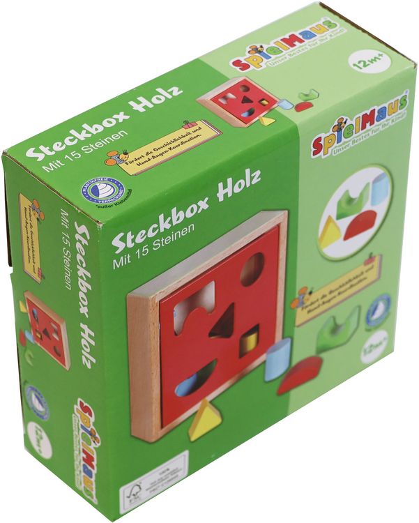 Produktbild: SpielMaus Holz Steckbox 15 Steine