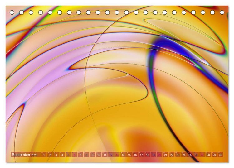 Produktbild: Lineare Strahlkraft - Wellen, Digitale Kunst (Tischkalender 2026 DIN A5 quer), CALVENDO Monatskalender