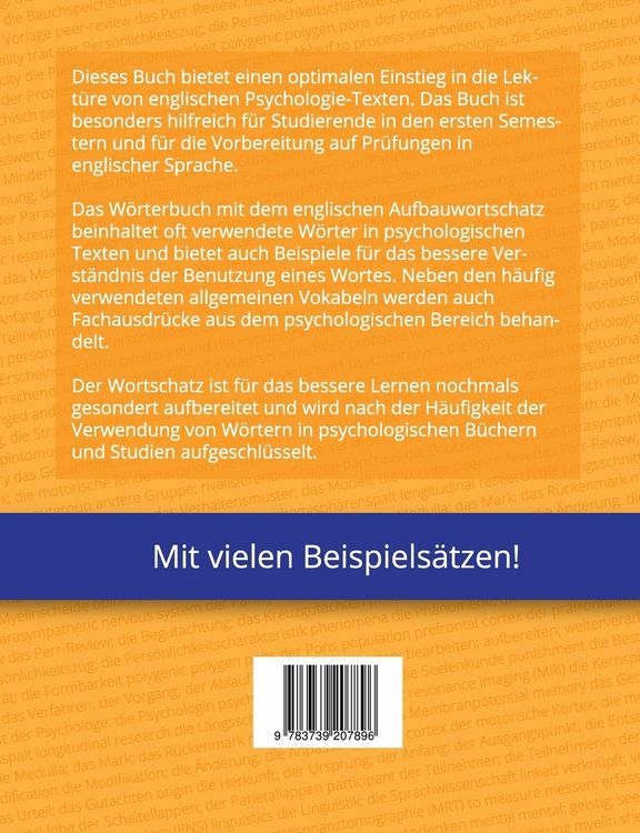 Produktbild: Psychologie W&ouml;rterbuch Wortschatz Englisch - Deutsch