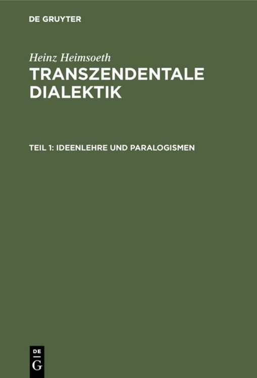Produktbild: Ideenlehre und Paralogismen