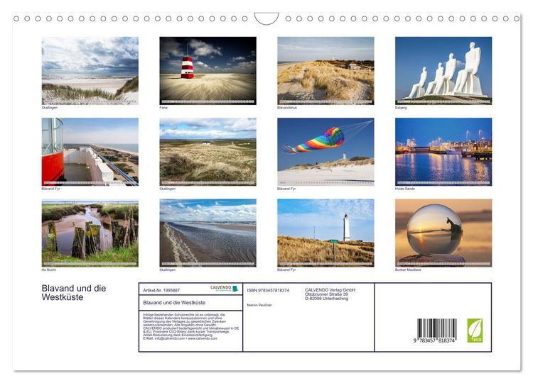 Produktbild: Blavand und die Westk&uuml;ste (Wandkalender 2026 DIN A3 quer), CALVENDO Monatskalender