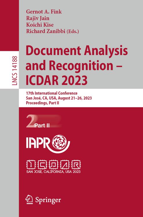 Produktbild: Document Analysis and Recognition - ICDAR 2023