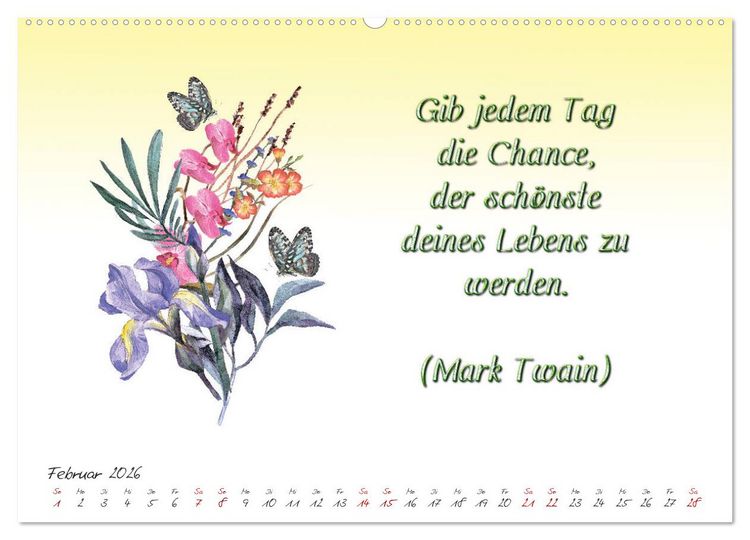 Produktbild: 12 unterhaltsame Zitate f&uuml;r ein sch&ouml;nes Jahr (hochwertiger Premium Wandkalender 2026 DIN A2 quer), Kunstdruck in Hochglanz