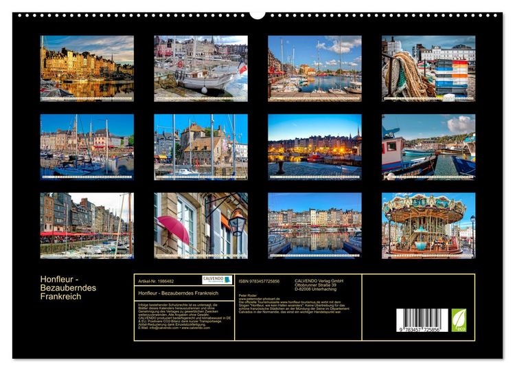 Produktbild: Honfleur - Bezauberndes Frankreich (hochwertiger Premium Wandkalender 2026 DIN A2 quer), Kunstdruck in Hochglanz