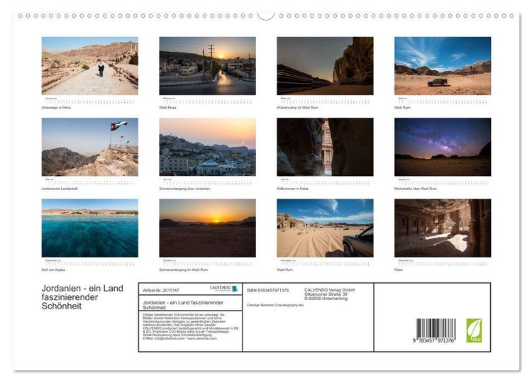 Produktbild: Jordanien - ein Land faszinierender Sch&ouml;nheit (hochwertiger Premium Wandkalender 2026 DIN A2 quer), Kunstdruck in Hochglanz