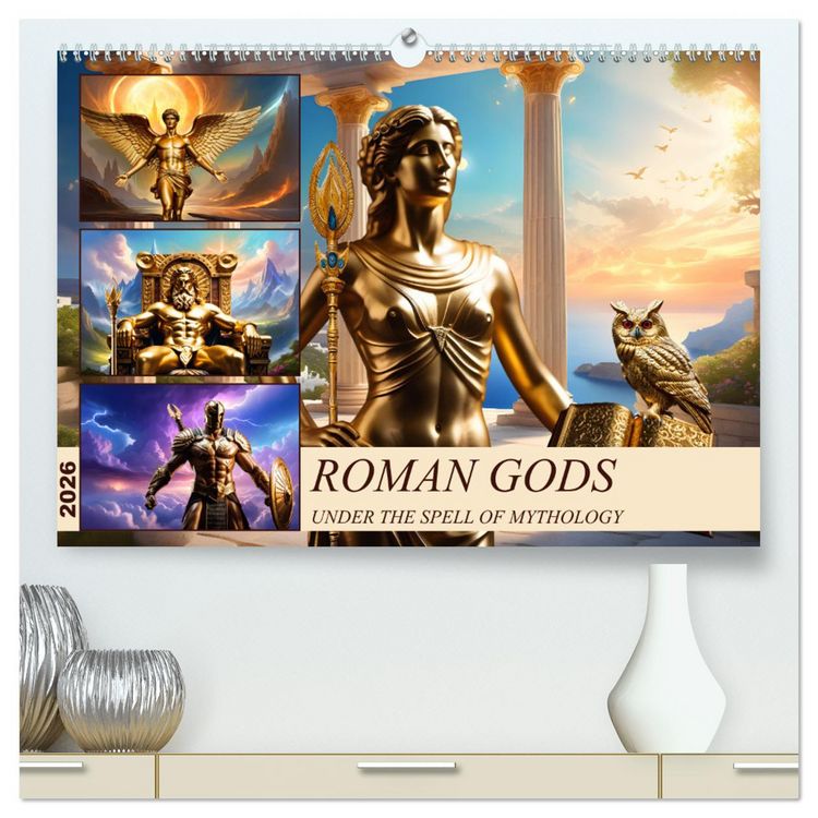 Produktbild: Roman Gods - under the spell of mythology (High Quality Premium Wall Calendar 2026 DIN A2 landscape),CALVENDO 12 Month Wall Calendar