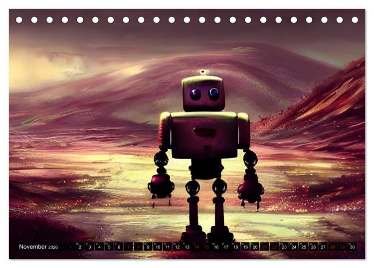 Produktbild: Roboter - Computertr&auml;ume aus der KI (Tischkalender 2026 DIN A5 quer), CALVENDO Monatskalender