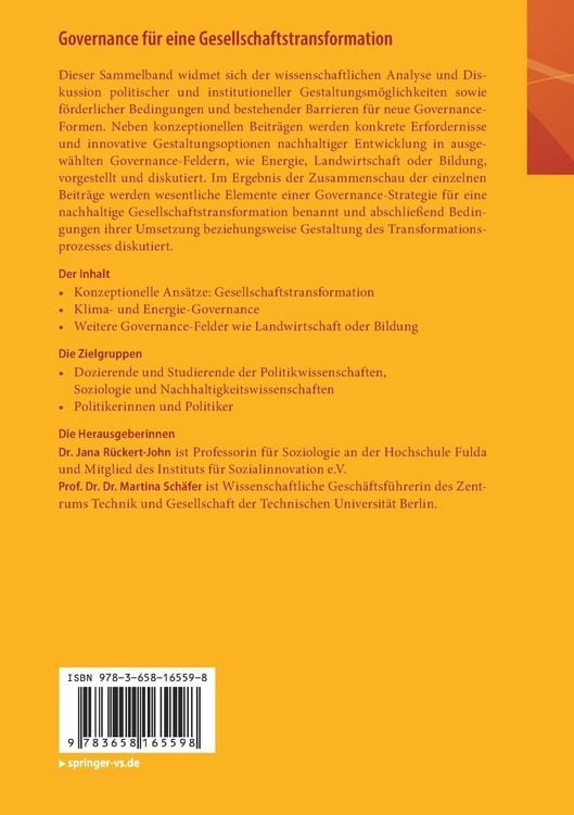 Produktbild: Governance f&uuml;r eine Gesellschaftstransformation