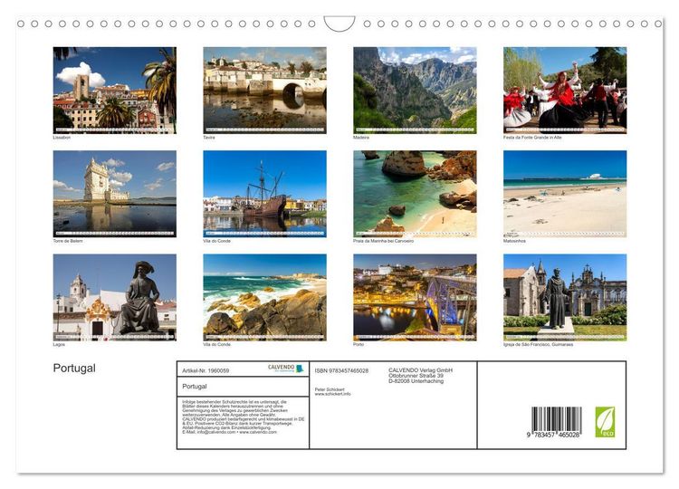 Produktbild: Portugal (Wandkalender 2026 DIN A3 quer), CALVENDO Monatskalender