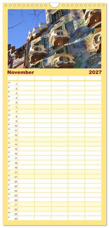 Produktbild: Familienplaner 2027 - BARCELONA - Metropole am Mittelmeer mit 5 Spalten (Wandkalender, 21 x 45 cm) CALVENDO