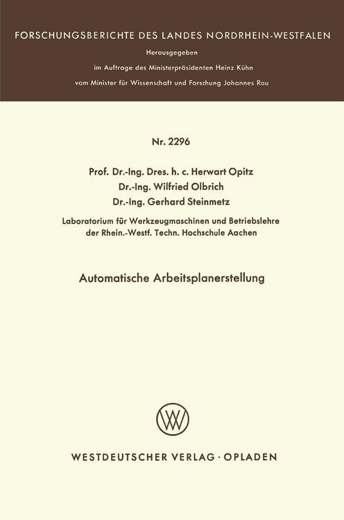 Produktbild: Automatische Arbeitsplanerstellung