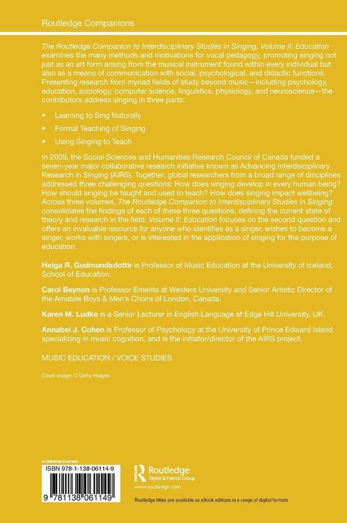 Produktbild: The Routledge Companion to Interdisciplinary Studies in Singing, Volume II