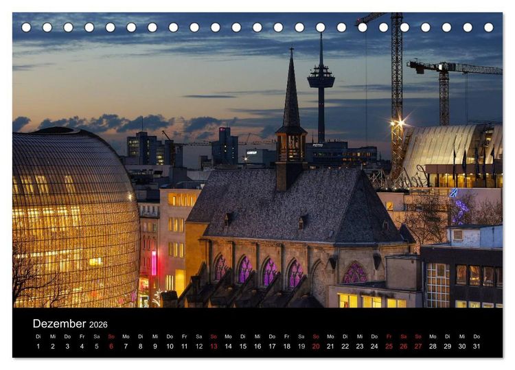 Produktbild: k&ouml;ln dunkelbunt II &ndash; Die Stadt leuchtet! (Tischkalender 2026 DIN A5 quer), CALVENDO Monatskalender