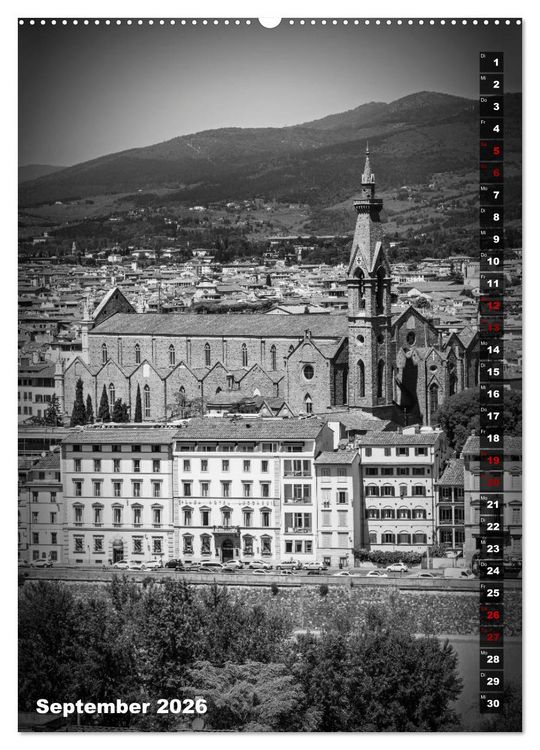 Produktbild: FLORENZ SCHWARZWEI&szlig; (Wandkalender 2026 DIN A2 hoch), CALVENDO Monatskalender