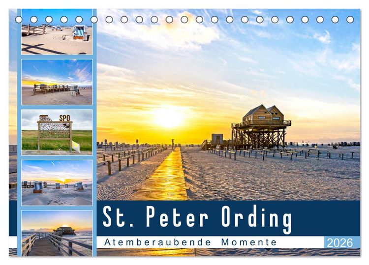 Produktbild: St. Peter Ording - Atemberaubende Momente (Tischkalender 2026 DIN A5 quer), CALVENDO Monatskalender