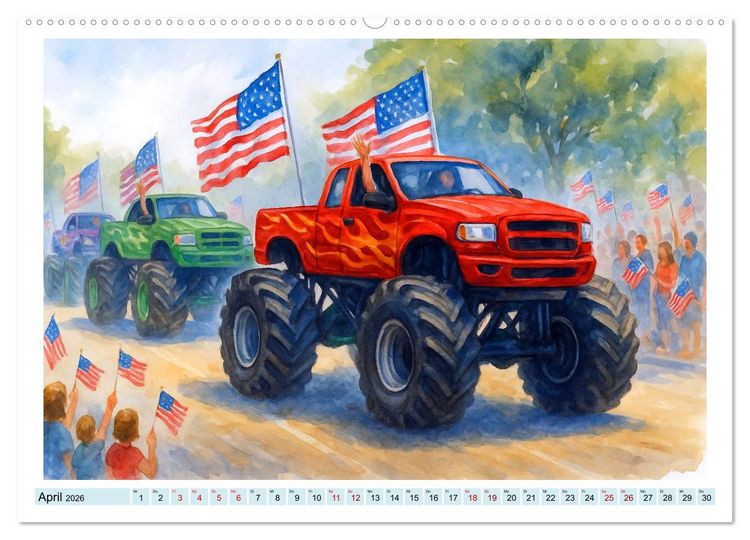 Produktbild: Monstertruck Spektakel (Wandkalender 2026 DIN A2 quer), CALVENDO Monatskalender