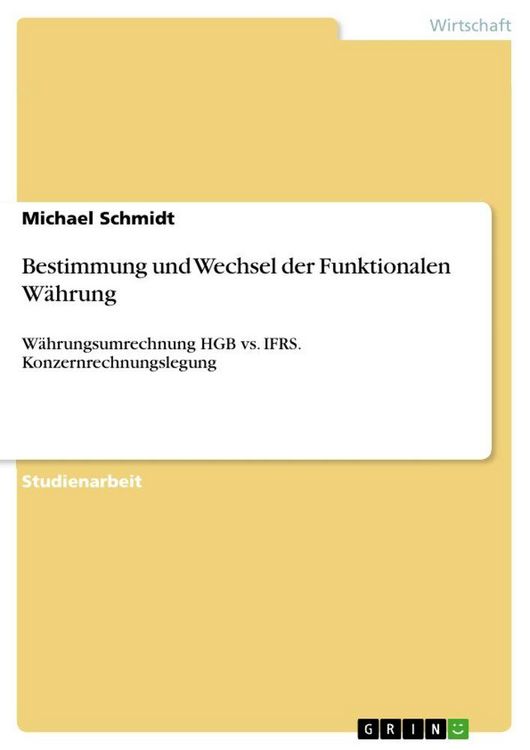 Produktbild: Bestimmung und Wechsel der Funktionalen W&auml;hrung