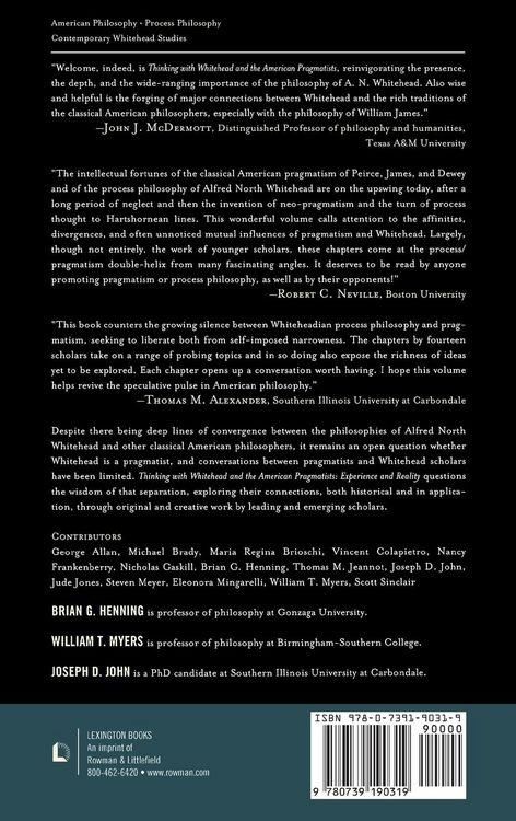 Produktbild: Thinking with Whitehead and the American Pragmatists