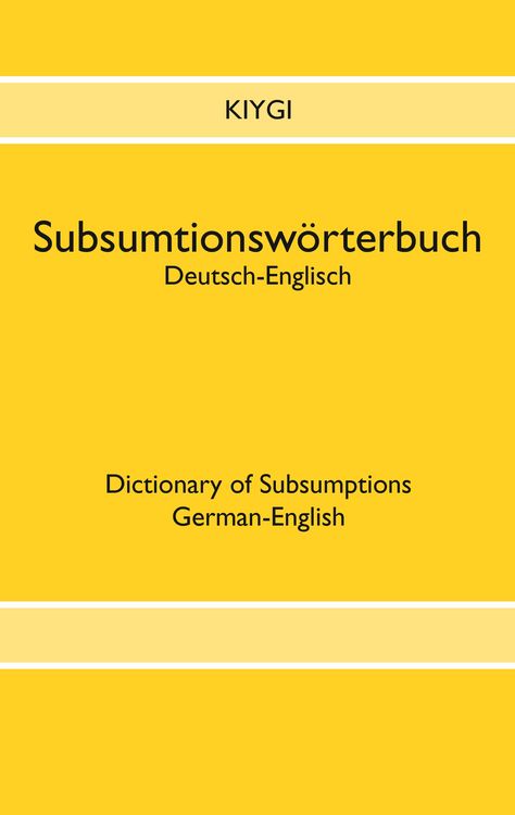 Produktbild: Subsumtionsw&ouml;rterbuch Deutsch-Englisch