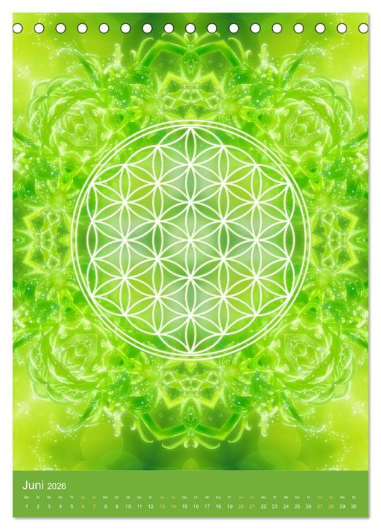 Produktbild: Blume des Lebens - Harmonie durch Symbolkraft (Tischkalender 2026 DIN A5 hoch), CALVENDO Monatskalender