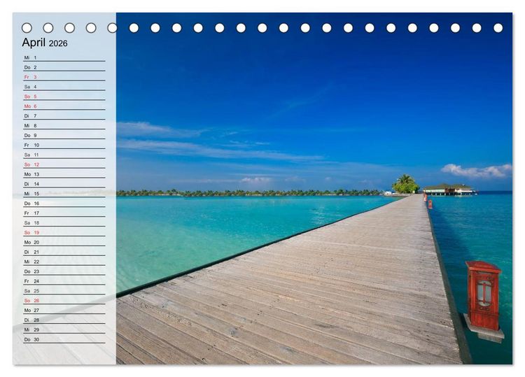 Produktbild: S&uuml;dseetr&auml;ume. Paradiese im Pazifik (Tischkalender 2026 DIN A5 quer), CALVENDO Monatskalender
