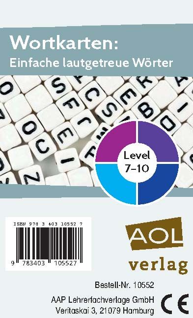 Produktbild: Wortkarten: Einfache lautgetreue W&ouml;rter