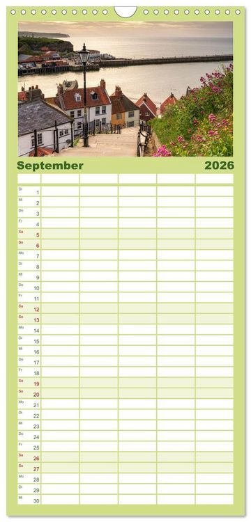 Produktbild: Familienplaner 2026 - Yorkshire - Dales und Coast mit 5 Spalten (Wandkalender, 21 x 45 cm) CALVENDO