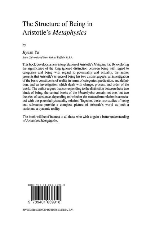 Produktbild: The Structure of Being in Aristotle&rsquo;s Metaphysics