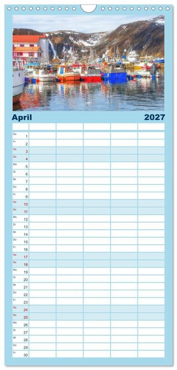 Produktbild: Familienplaner 2027 - Norwegen - Wilde Sch&ouml;nheit mit 5 Spalten (Wandkalender, 21 x 45 cm) CALVENDO