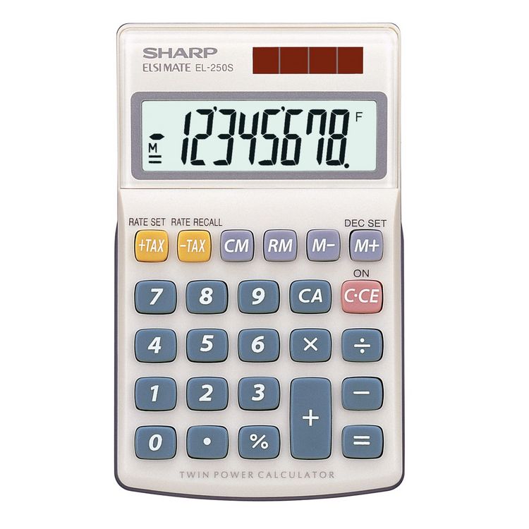 Produktbild: Sharp EL-250 S Taschenrechner Wei&szlig;, Blau Display (Stellen): 8 solarbetrieben, batteriebetrieben (B x H x T) 71 x 16 x 115 mm