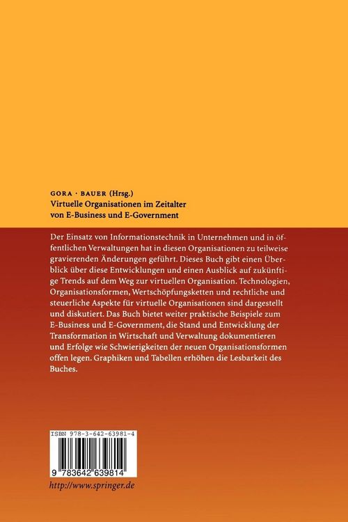 Produktbild: Virtuelle Organisationen im Zeitalter von E-Business und E-Government