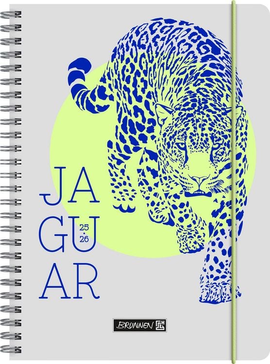 Produktbild: BRUNNEN Schülerkalender (2025/2026) "Jaguar", 2 Seiten = 1 Woche, A5, 208 Seiten, Papier-Einband