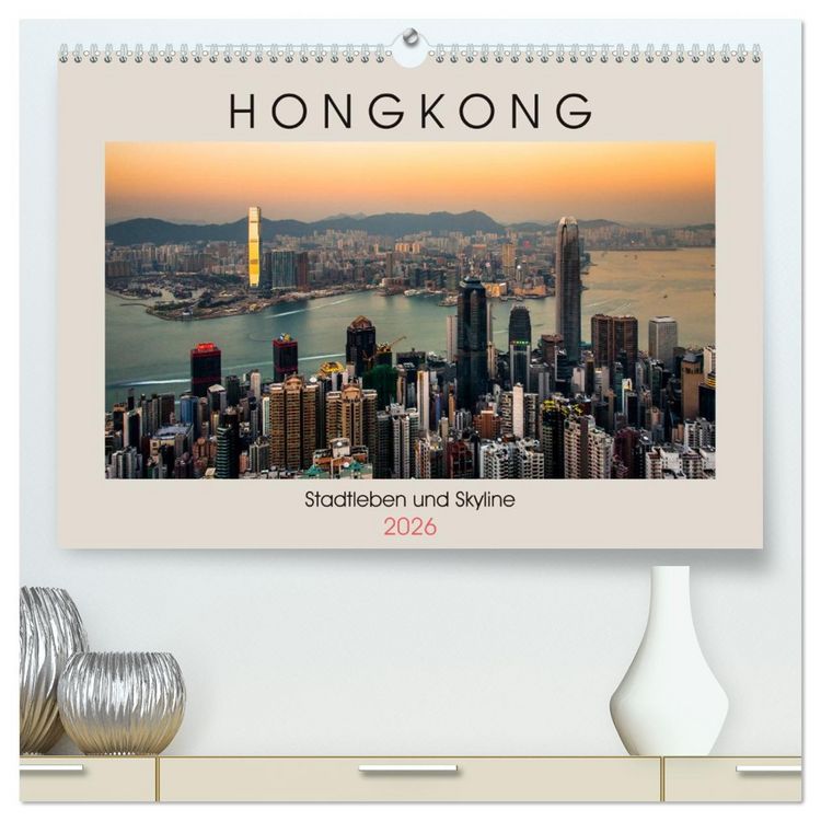 Produktbild: HONGKONG Skyline und Stadtleben (hochwertiger Premium Wandkalender 2026 DIN A2 quer), Kunstdruck in Hochglanz