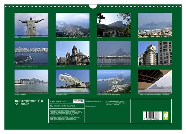 Produktbild: Tout simplement Rio de Janeiro (Calendrier mural 2026 DIN A3 vertical), CALVENDO calendrier mensuel