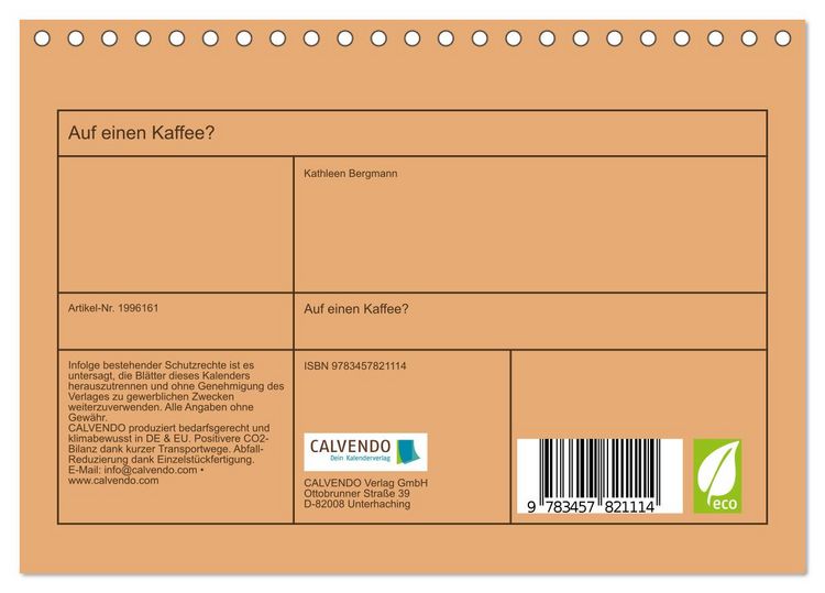 Produktbild: Auf einen Kaffee? (Tischkalender 2026 DIN A5 quer), CALVENDO Monatskalender