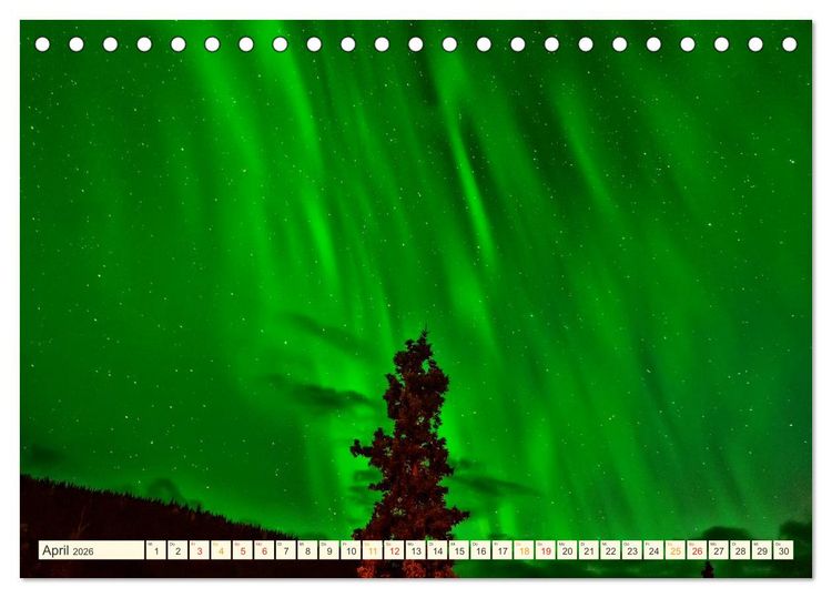 Produktbild: Sternenhimmel im magischen Licht - Polarlicht und Milchstra&szlig;e (Tischkalender 2026 DIN A5 quer), CALVENDO Monatskalender